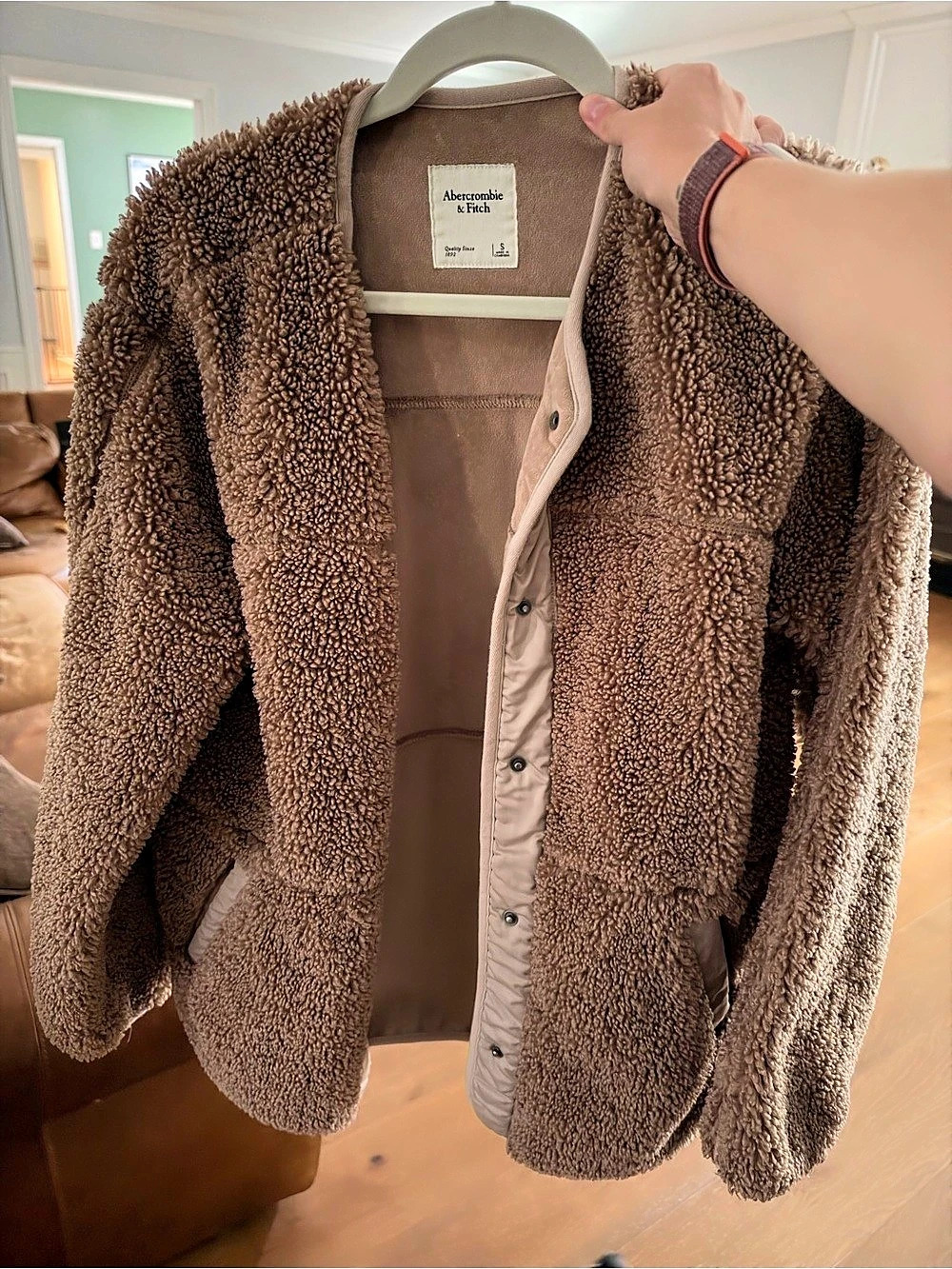 Abercrombie & Fitch Teddy Jacket Brown Small
